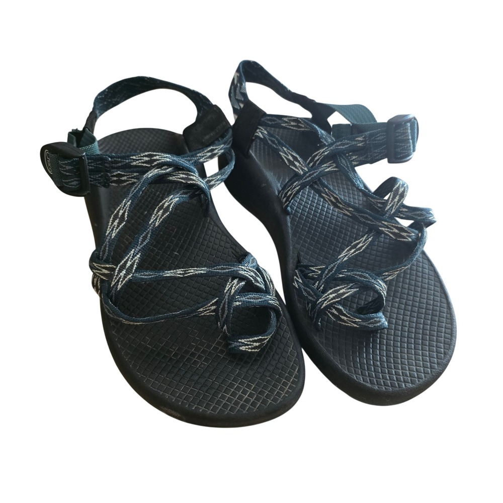 Chaco Z Cloud 2 Womens 8 Blue Diamond Pattern Strappy‎ Toe Loop Hiking Sandals